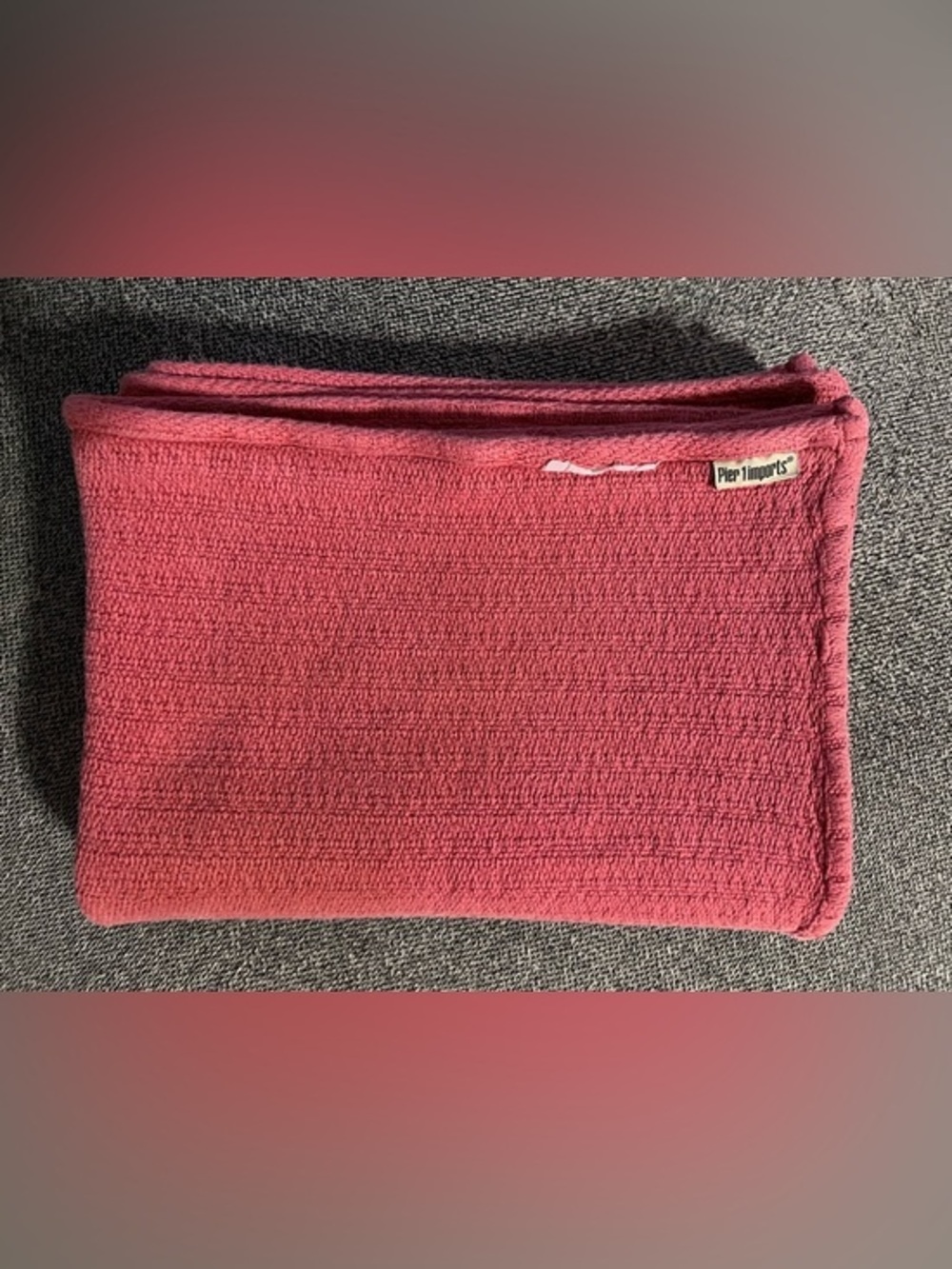 Vintage Pier 1 Imports Terracotta Textured Throw Blanket